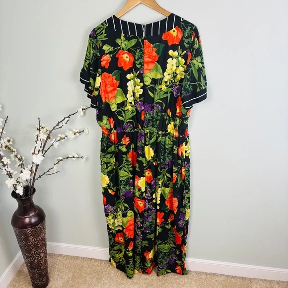 Lane Bryant Floral Crop Jumpsuit Size 18 - Picture 4 of 4
